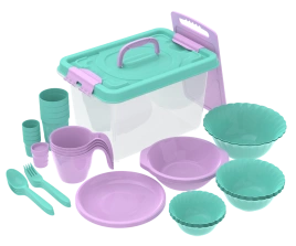 Набор посуды для пикника №29 Весёлая компания – 2 4 персоны, 41 предмет