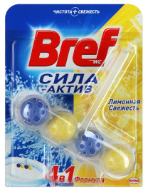Подвеска-освежитель для унитаза BREF СИЛА АКТИВ Лимонная свежесть (шарики 4шт)