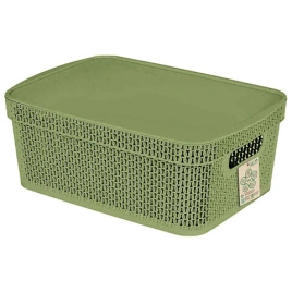 Корзина для хранения Keeplex Green Republic с крышкой 5л 28,1х18,5х13,9см полынь