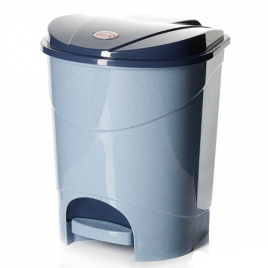 Контейнер для мусора 19,0 л 390x305x305 мм с педалью, с вкладышем голубой мрамор
