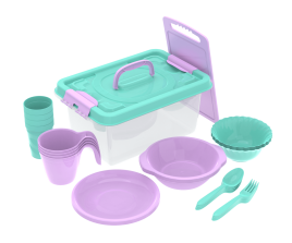 Набор посуды для пикника №4 Дружная семья 4 персоны, 30 предметов