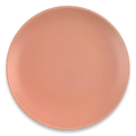 Тарелка плоская круглая d=20, цвет розовый матовый
