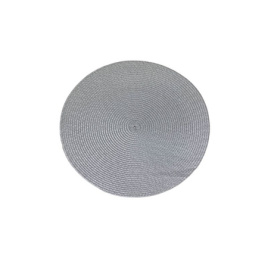 Салфетка пластик 37см круглая серебряная JC-15264