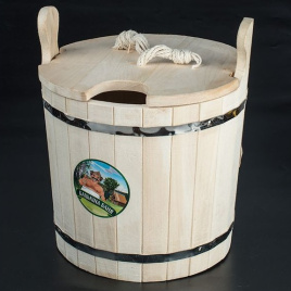 Запарник 15,0 л деревянный (липа) с крышкой ТМ ”Бацькина баня”