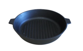 Сковорода - гриль чугунная литая с двумя ушками 280*60