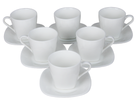Набор чайный 12 предметов: чашка 220 мл - 6шт, блюдце 12,6 см - 6шт