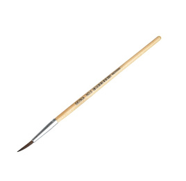 Кисть художественная белка №5, деревянная ручка, металлическая оплетка