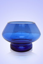 Сувенир Подсвечник № 2 d 100*h- 70 мм из синего стекла (без декора)