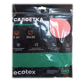 Салфетка 35*35 см микрофибра Ecotex 2шт (желтый, розовый)
