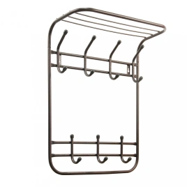 Вешалка настенная 2-х ярусная Комфорт 4/3 кр. ВНК431 медный антик