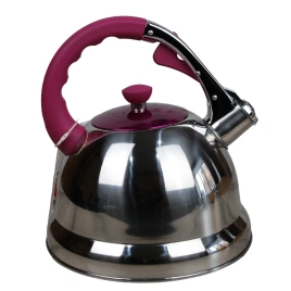 Чайник нерж 3,5 л со свистком, розовый, для всех видов плит, в т.ч. индукция