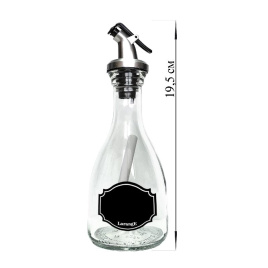 Бутылка-конус 200 мл с пласт. дозат для масла/соусов,стекл и мел для маркировки Меловой дизайн