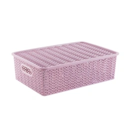 Корзина для хранения Вязь 7,5 л 350*245*105 с/кр розовый нюд