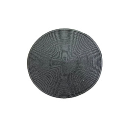 Салфетка пластик 37см круглая черная JC-15265
