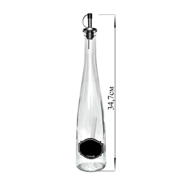 Бутылка-конус 500 мл с мет. дозат для масла/соусов стекл и мел для маркировки Меловой дизайн