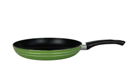 Сковорода 220 а/п, без крышки, с ручкой, цвет зеленый, для всех плит кроме индукционных