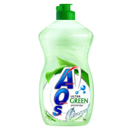 Средство для мытья посуды AOS Ultra Green 450 г (ПЭТ)
