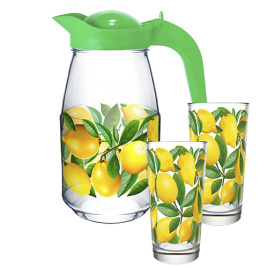Набор для воды 3 пр. Лимоны (кувшин + 2 стакана)