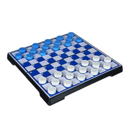 [о539089] LDGames Игра шашки бело-голубые, 19,5x10x3,5 см