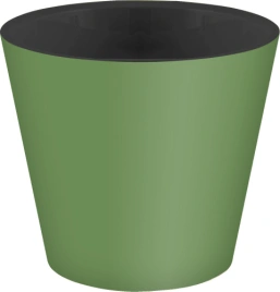 Горшок 16 л для цветов "Rosemary" D330 мм, с дренажной вставкой на колесиках (зеленый)