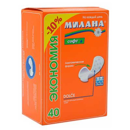 Прокладки женские гигиенические ежедневные МИЛАНА Dolce део soft (40 шт)
