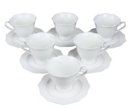 Набор чайный 12 предметов: чашка 220 мл - 6шт, блюдце 15,5 см - 6шт