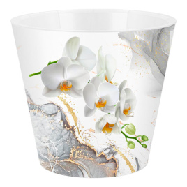 Горшок цв InGreen London 1,6 л d160 мм с дренажной вставкой белая орхидея