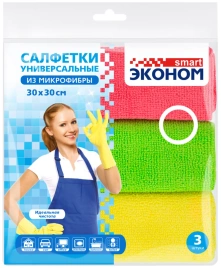 Салфетка микрофибра Эконом smart 30х30 80*20 №3
