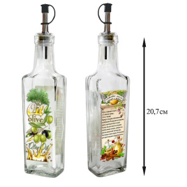 Бутылочка с мет. дозатором для оливкового масла с корицей и гвоздикой 250 мл, стекло