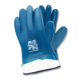 Перчатки нитриловые полный облив МБС 1 пара (синие, краги) AVS RP-10