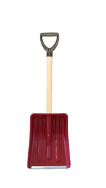 Лопата автомобильная снеговая №7 цветная,деревянный черенок, 51см  ал планка V-ручка 270*370