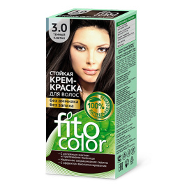 Крем-краска для волос стойкая серии Fitocolor, тон 3.0 темный каштан 115мл