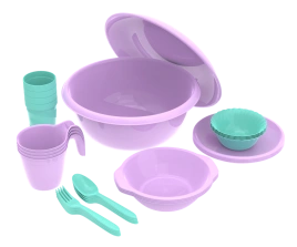 Набор посуды для пикника №8 Выходные 4 персоны, 30 предметов