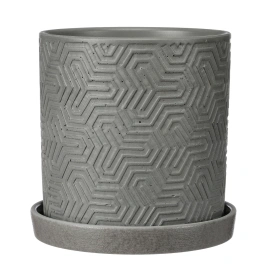 Горшок керамический 1,8 л Тринити серый цилиндр №2
