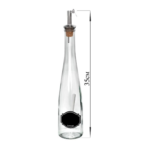  Бутылка-конус 500 мл с мет. дозат для уксуса/соусов стекл и мел для маркировки Меловой дизайн фото 1