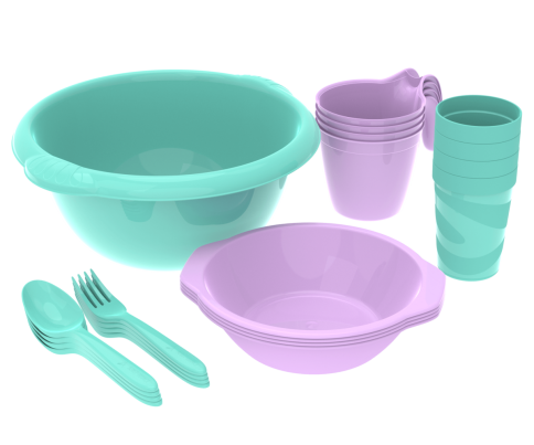  Набор посуды для пикника №1 Праздничный 4 персоны, 21 предмет фото 1
