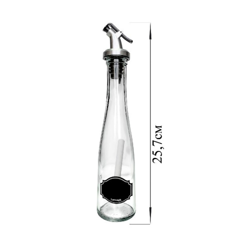  Бутылка-конус 200 мл с пл. дозат  для масла/соусов стекл и мел для маркировки Меловой дизайн фото 1