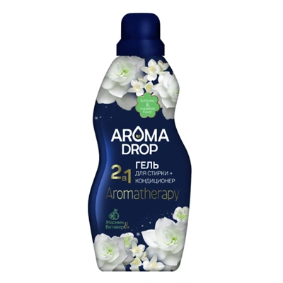  AROMA DROP гель для стирки 2 в 1 Aromatherapy Жасмин и Ветивер, 1000 г фото 1