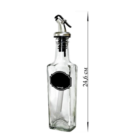  Бутылка 250 мл с пл. дозат для масла/соусов стекл и мел для маркировки Меловой дизайн фото 1
