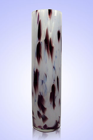  Ваза Цилиндр h-30 см d-10 см (в стеклокрошку) Белый маргонцевый фото 1