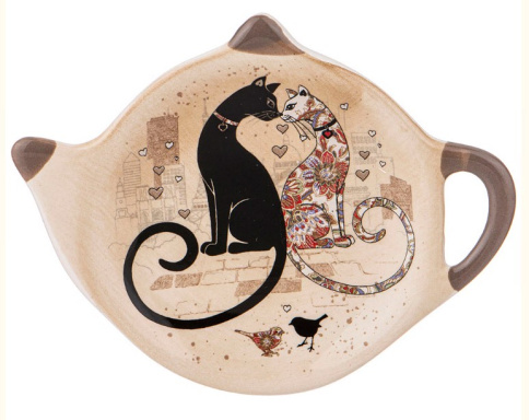  Подставка под чайные пакетики "парижские коты" 12*9,5*1,5 см фото 1