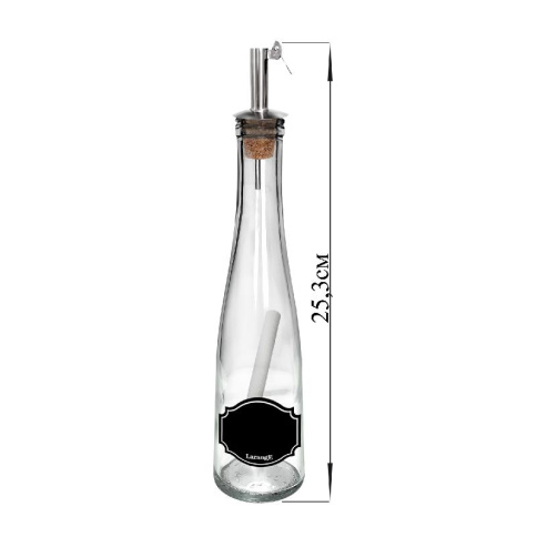  Бутылка-конус 200 мл с дозат для уксуса/соусов стекл и мел для маркировки Меловой дизайн фото 1