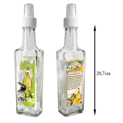  Бутылка с кнопочным распылителем для оливковог масла на лимонах 250 мл, стекло 3/15 фото 1