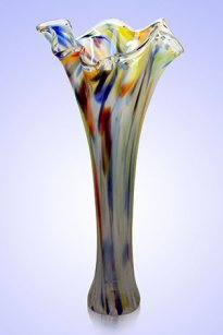  Ваза Волна h-28 см (в стеклокрошку) Разноцветный фото 1