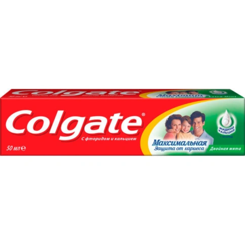  Зубная паста COLGATE Максимальная защита от кариеса. Двойная мята (зеленая) 100 мл фото 1