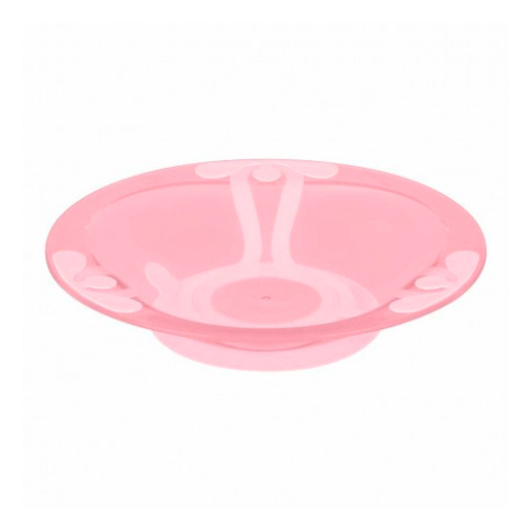  Тарелка детская 400 мл д/вторых блюд на присоске розовый фото 1
