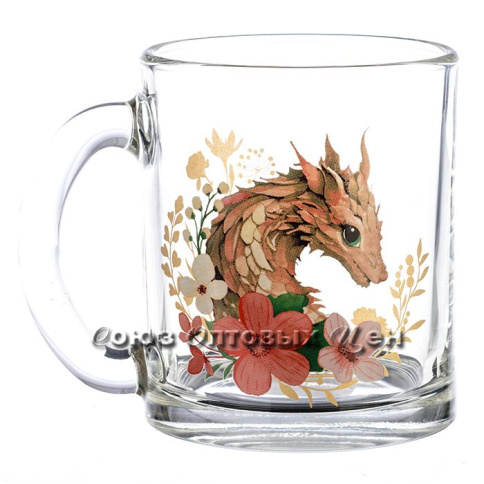 НГ Кружка чайная 320мл Цветочный дракон фото 1