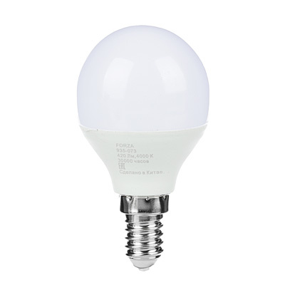  [о935073] FORZA Лампа светодиодная G45 5W, E14, 420lm 4000К фото 1