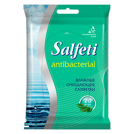  Салфетки влажные Salfeti antibacterial 20 шт. фото 1