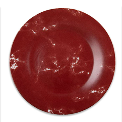 Тарелка плоская круглая d=17,5 см коричневый мрамор фото 1